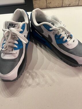 Nike custom air max White, Gray & Blue Athletic Sneakers us men’s 8